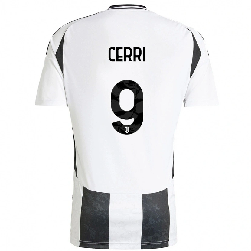 Danxen Kvinder Leonardo Cerri #9 Hvid Sort Hjemmebane Spillertrøjer 2024/25 Trøje T-Shirt