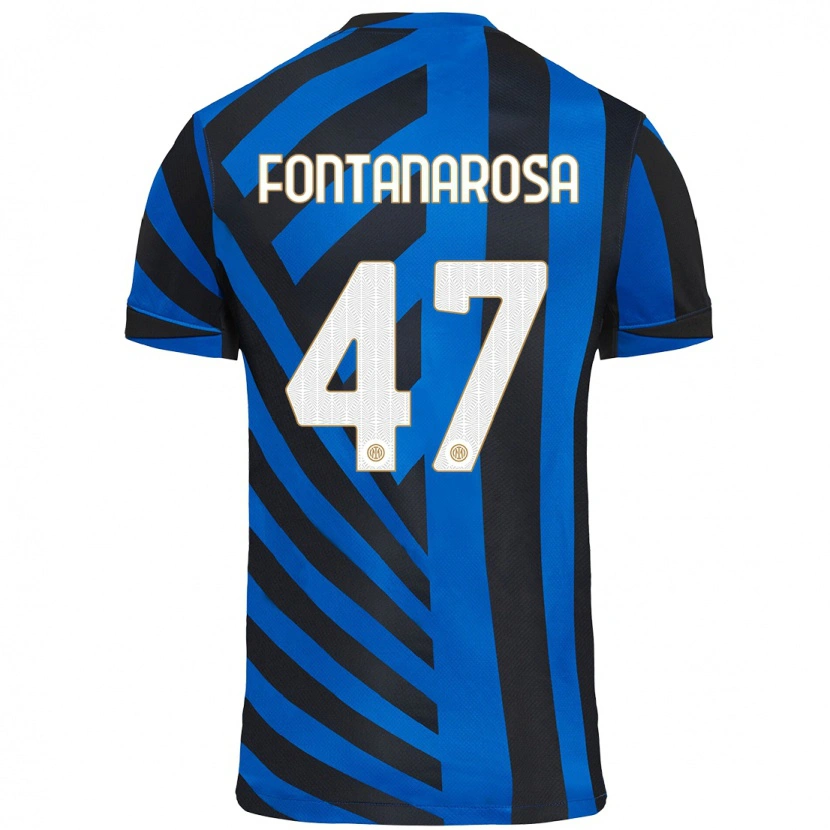 Danxen Kvinder Alessandro Fontanarosa #47 Blå Sort Hjemmebane Spillertrøjer 2024/25 Trøje T-Shirt