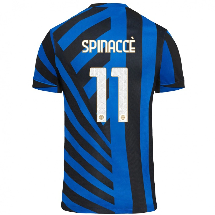 Danxen Kvinder Matteo Spinaccè #11 Blå Sort Hjemmebane Spillertrøjer 2024/25 Trøje T-Shirt