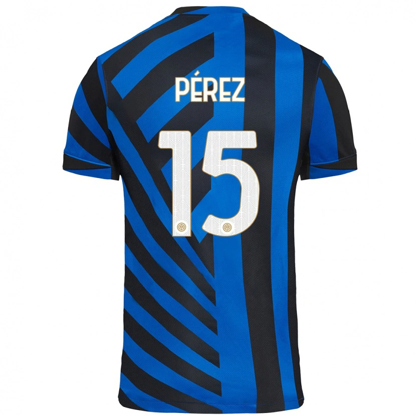 Danxen Kvinder Álex Pérez #15 Blå Sort Hjemmebane Spillertrøjer 2024/25 Trøje T-Shirt