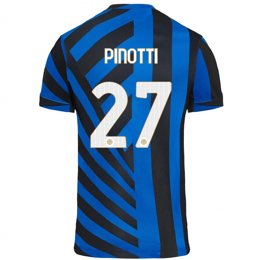 Danxen Kvinder Manuel Pinotti #27 Blå Sort Hjemmebane Spillertrøjer 2024/25 Trøje T-Shirt
