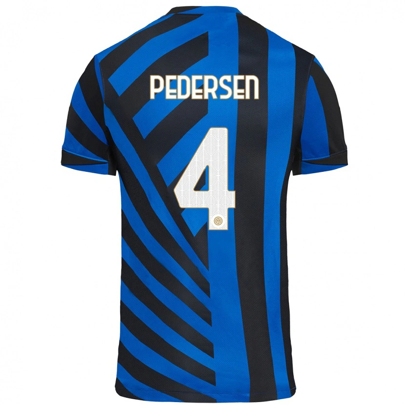 Danxen Kvinder Sofie Junge Pedersen #4 Blå Sort Hjemmebane Spillertrøjer 2024/25 Trøje T-Shirt