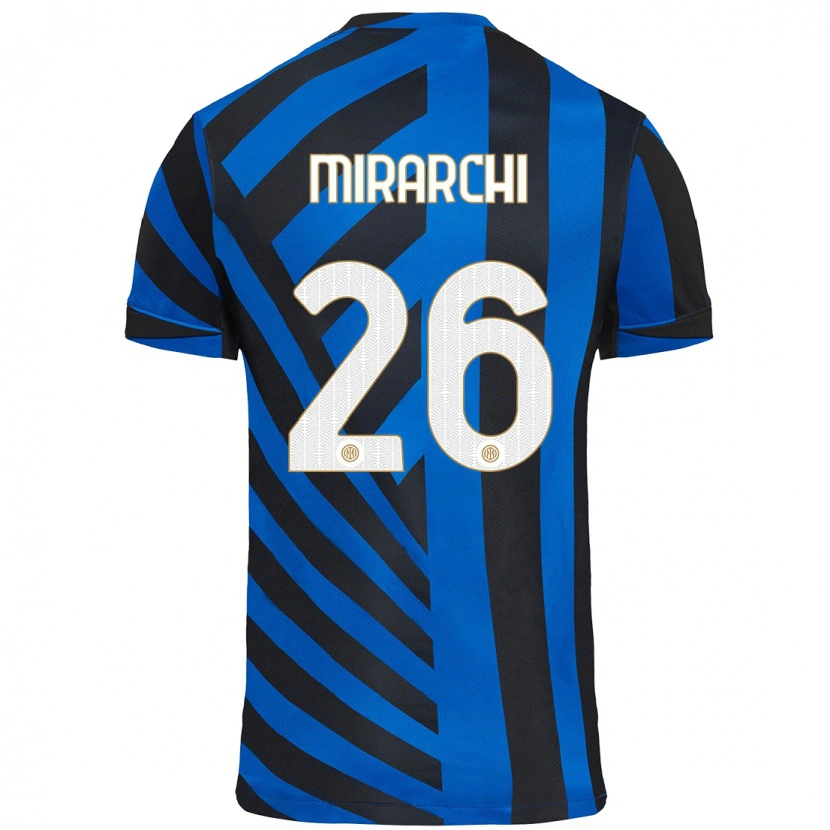 Danxen Kvinder Mattia Mirarchi #26 Blå Sort Hjemmebane Spillertrøjer 2024/25 Trøje T-Shirt