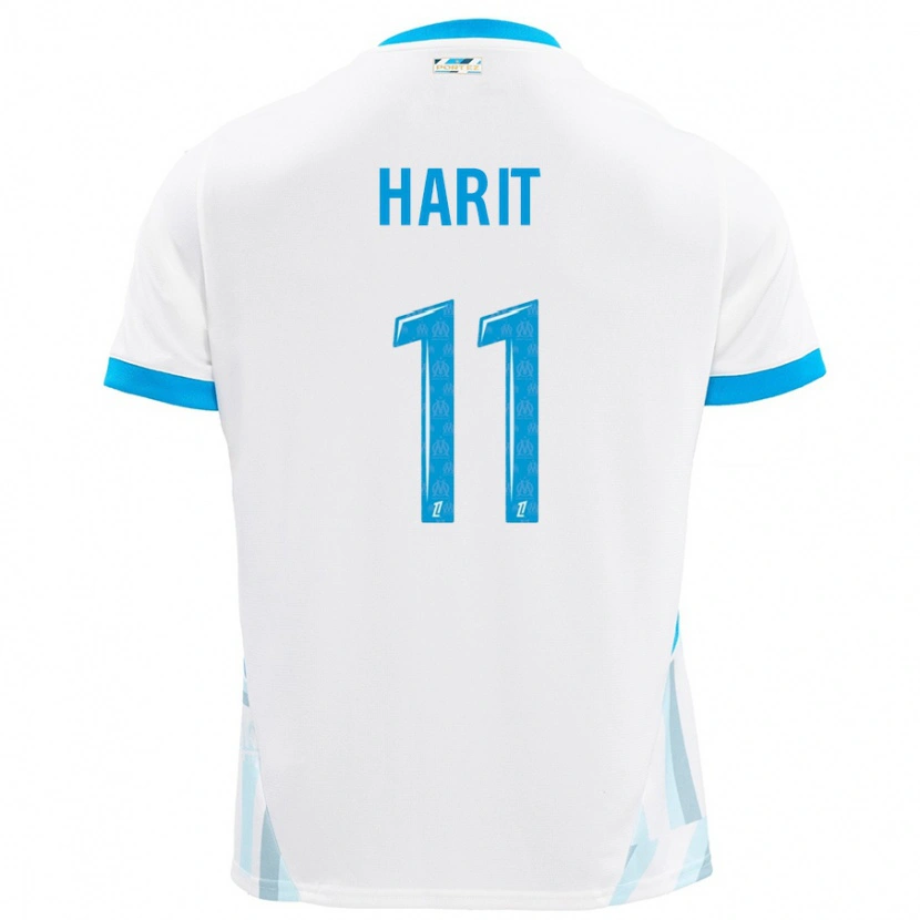 Danxen Kvinder Amine Harit #11 Hvid Himmelblå Hjemmebane Spillertrøjer 2024/25 Trøje T-Shirt