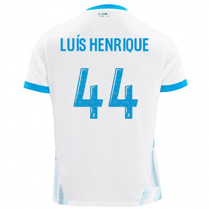 Danxen Kvinder Luis Henrique #44 Hvid Himmelblå Hjemmebane Spillertrøjer 2024/25 Trøje T-Shirt