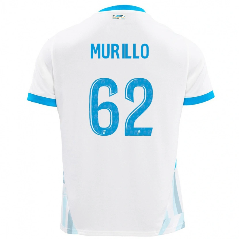Danxen Kvinder Amir Murillo #62 Hvid Himmelblå Hjemmebane Spillertrøjer 2024/25 Trøje T-Shirt