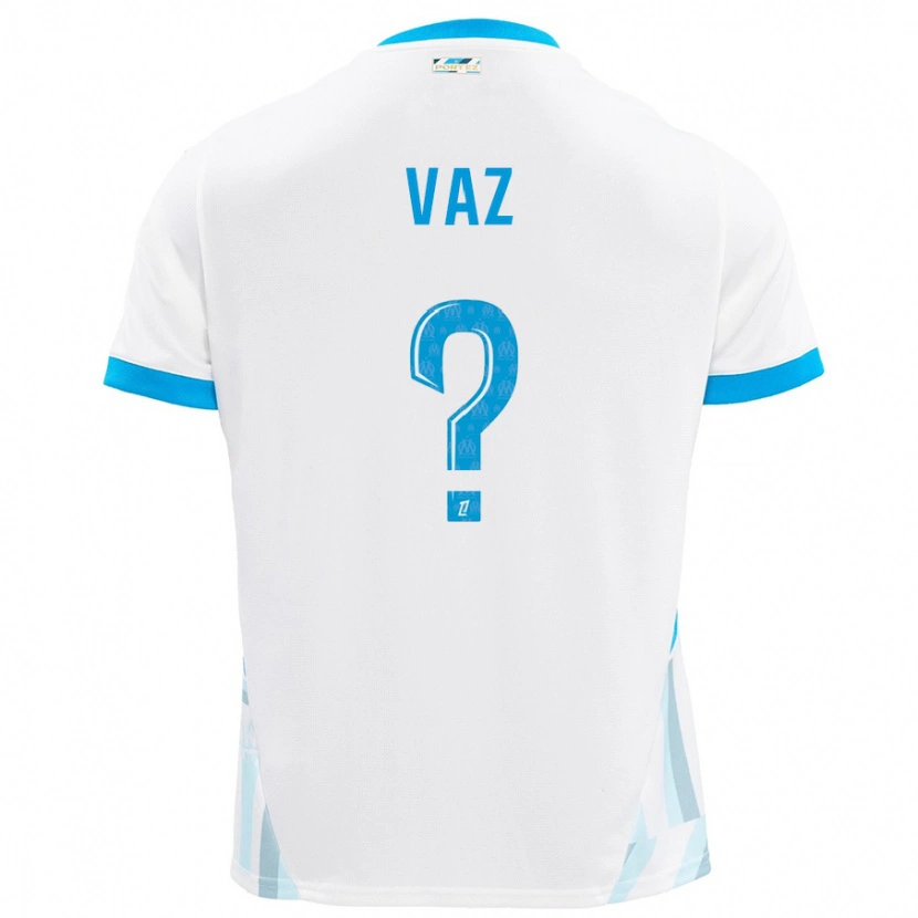 Danxen Kvinder Robinio Vaz #0 Hvid Himmelblå Hjemmebane Spillertrøjer 2024/25 Trøje T-Shirt