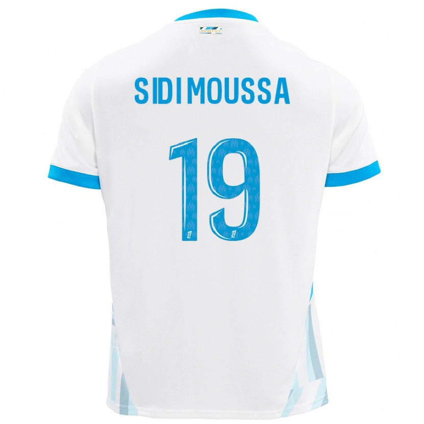 Danxen Kvinder Salima Sidi Moussa #19 Hvid Himmelblå Hjemmebane Spillertrøjer 2024/25 Trøje T-Shirt