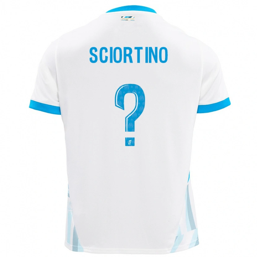 Danxen Kvinder Paolo Sciortino #0 Hvid Himmelblå Hjemmebane Spillertrøjer 2024/25 Trøje T-Shirt