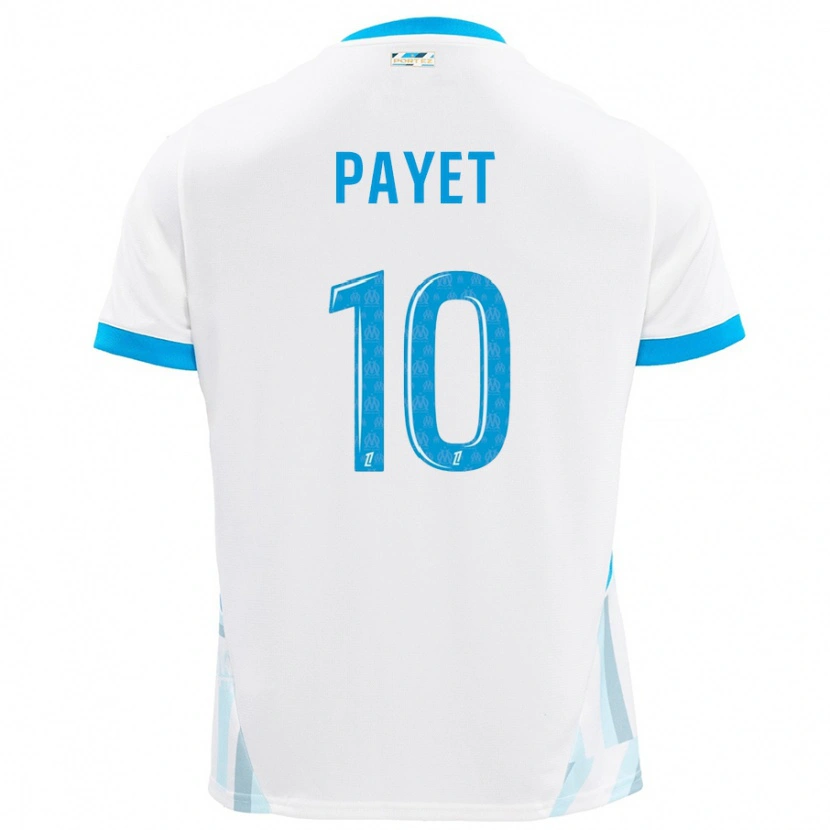 Danxen Kvinder Dimitri Payet #10 Hvid Himmelblå Hjemmebane Spillertrøjer 2024/25 Trøje T-Shirt