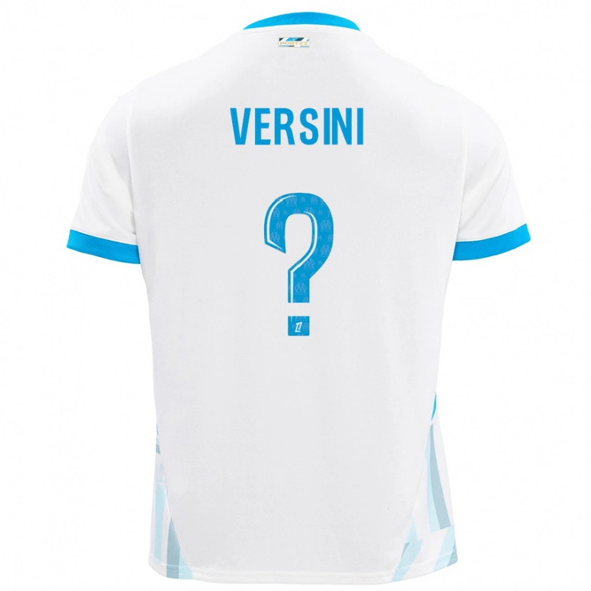 Danxen Kvinder Santiago Versini #0 Hvid Himmelblå Hjemmebane Spillertrøjer 2024/25 Trøje T-Shirt