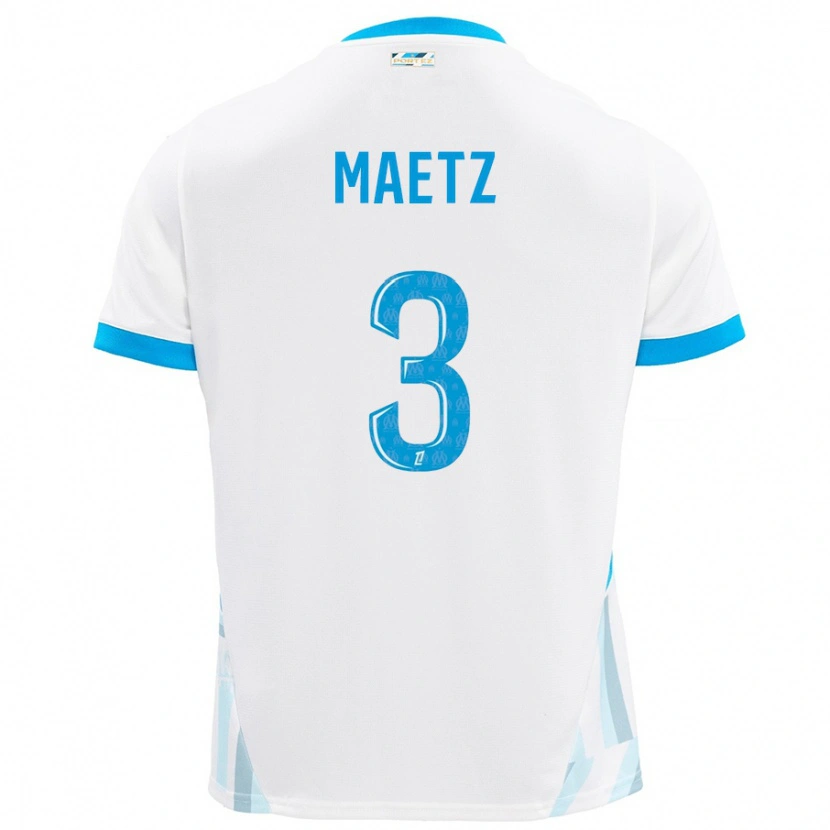 Danxen Kvinder Agathe Maetz #3 Hvid Himmelblå Hjemmebane Spillertrøjer 2024/25 Trøje T-Shirt