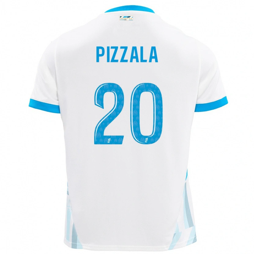 Danxen Kvinder Caroline Pizzala #20 Hvid Himmelblå Hjemmebane Spillertrøjer 2024/25 Trøje T-Shirt