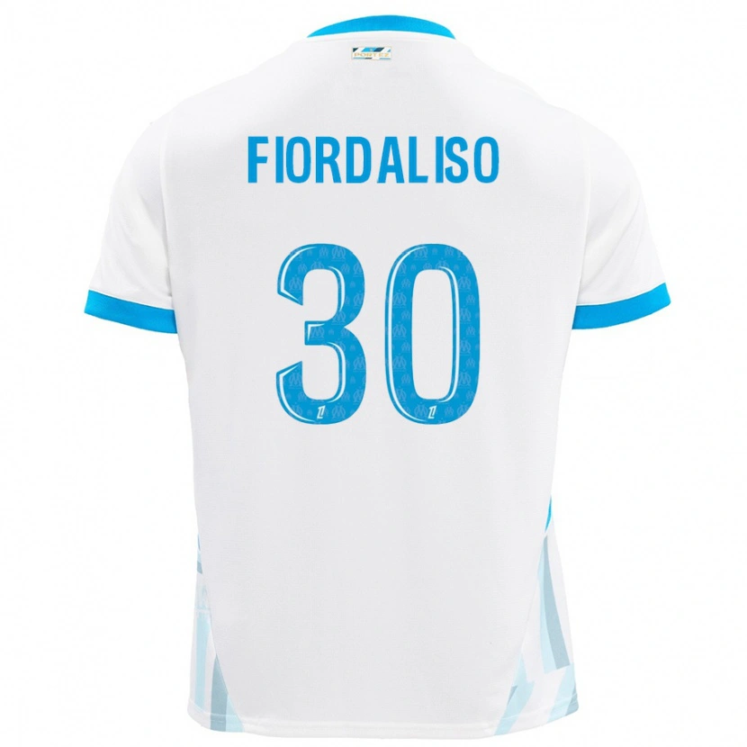 Danxen Kvinder Thelma Fiordaliso #30 Hvid Himmelblå Hjemmebane Spillertrøjer 2024/25 Trøje T-Shirt