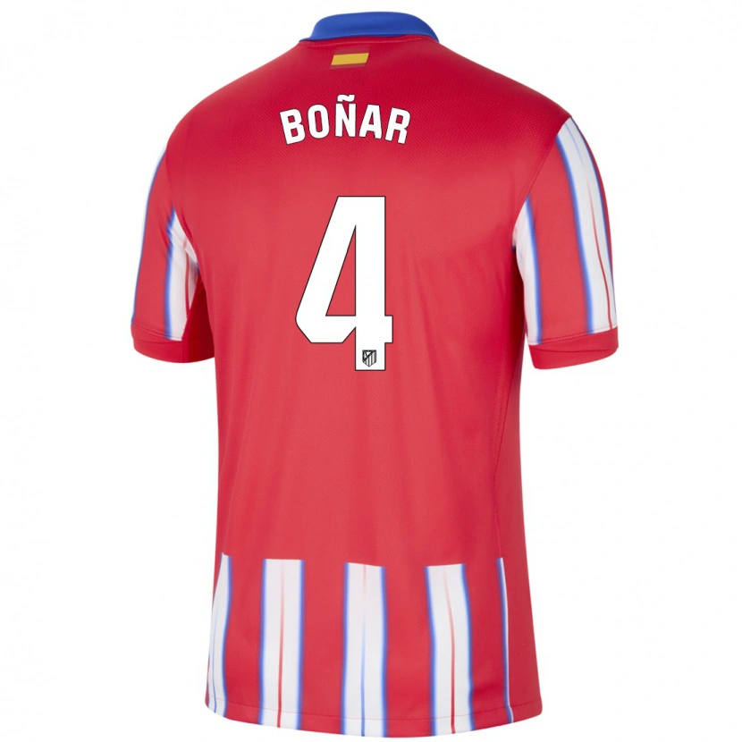 Danxen Kvinder Javier Boñar #4 Rød Hvid Blå Hjemmebane Spillertrøjer 2024/25 Trøje T-Shirt