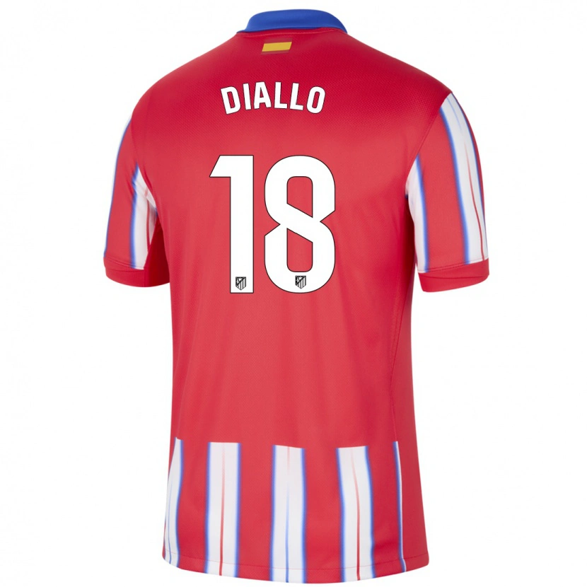 Danxen Kvinder Selu Diallo #18 Rød Hvid Blå Hjemmebane Spillertrøjer 2024/25 Trøje T-Shirt