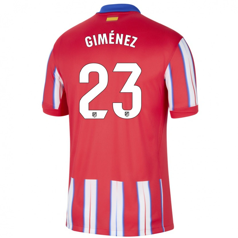 Danxen Kvinder Carlos Giménez #23 Rød Hvid Blå Hjemmebane Spillertrøjer 2024/25 Trøje T-Shirt