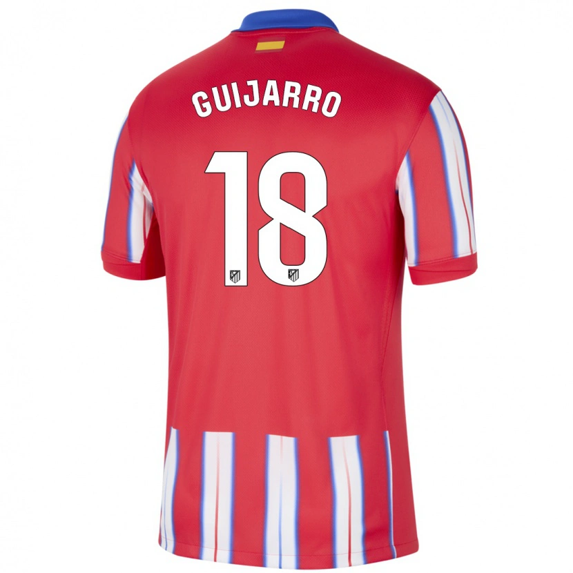 Danxen Kvinder Sheila Guijarro #18 Rød Hvid Blå Hjemmebane Spillertrøjer 2024/25 Trøje T-Shirt