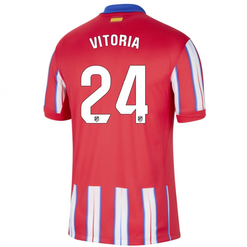 Danxen Kvinder Ana Vitória #24 Rød Hvid Blå Hjemmebane Spillertrøjer 2024/25 Trøje T-Shirt