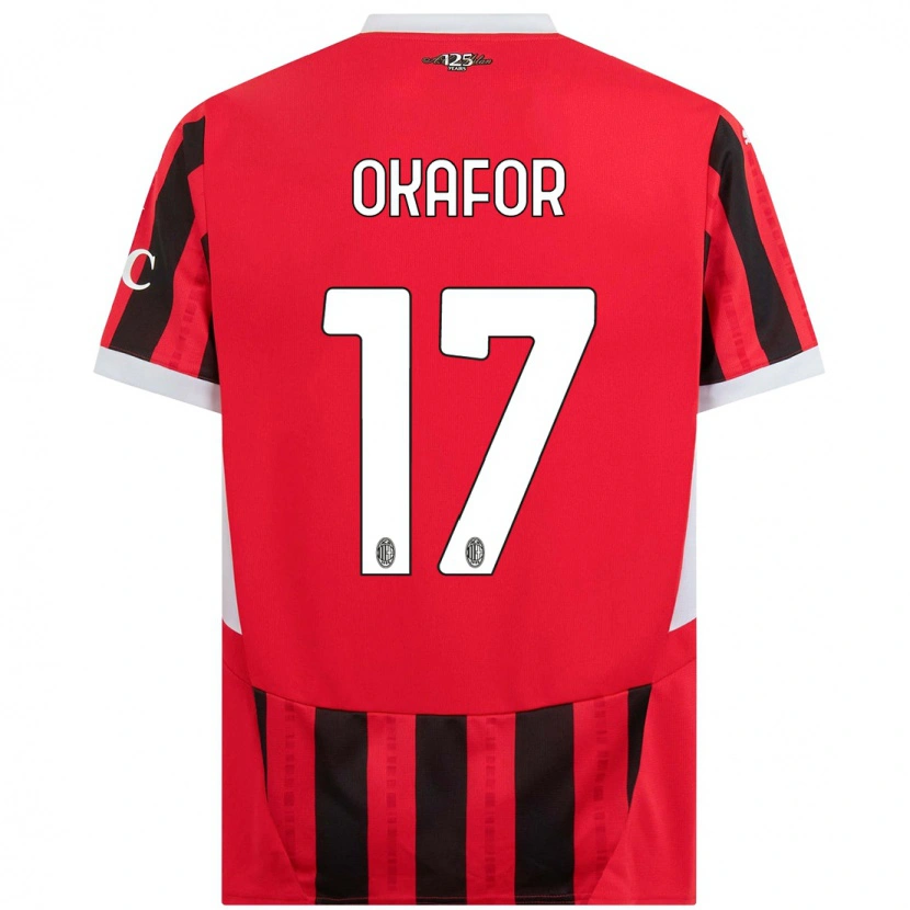 Danxen Kvinder Noah Okafor #17 Rød Sort Hjemmebane Spillertrøjer 2024/25 Trøje T-Shirt