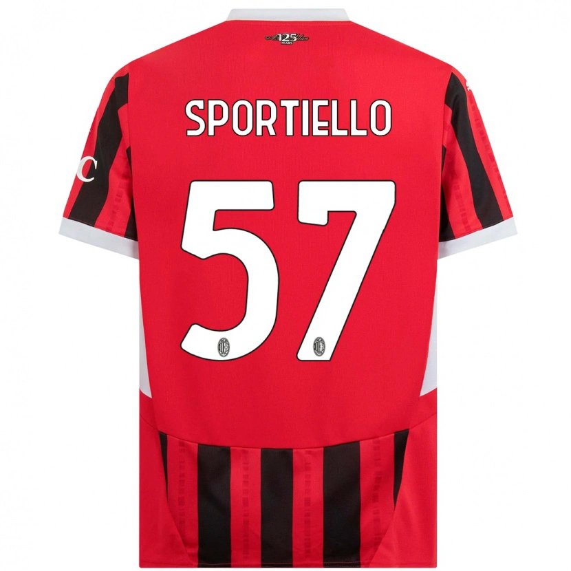 Danxen Kvinder Marco Sportiello #57 Rød Sort Hjemmebane Spillertrøjer 2024/25 Trøje T-Shirt