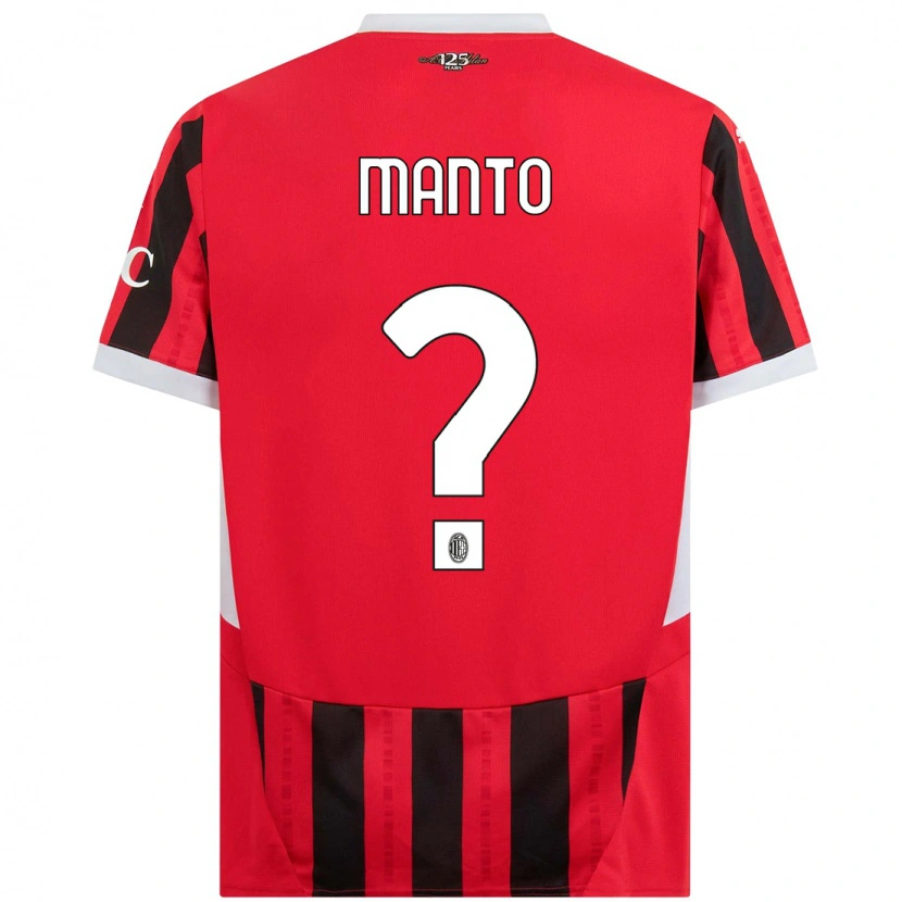 Danxen Kvinder Gaetano Manto #0 Rød Sort Hjemmebane Spillertrøjer 2024/25 Trøje T-Shirt