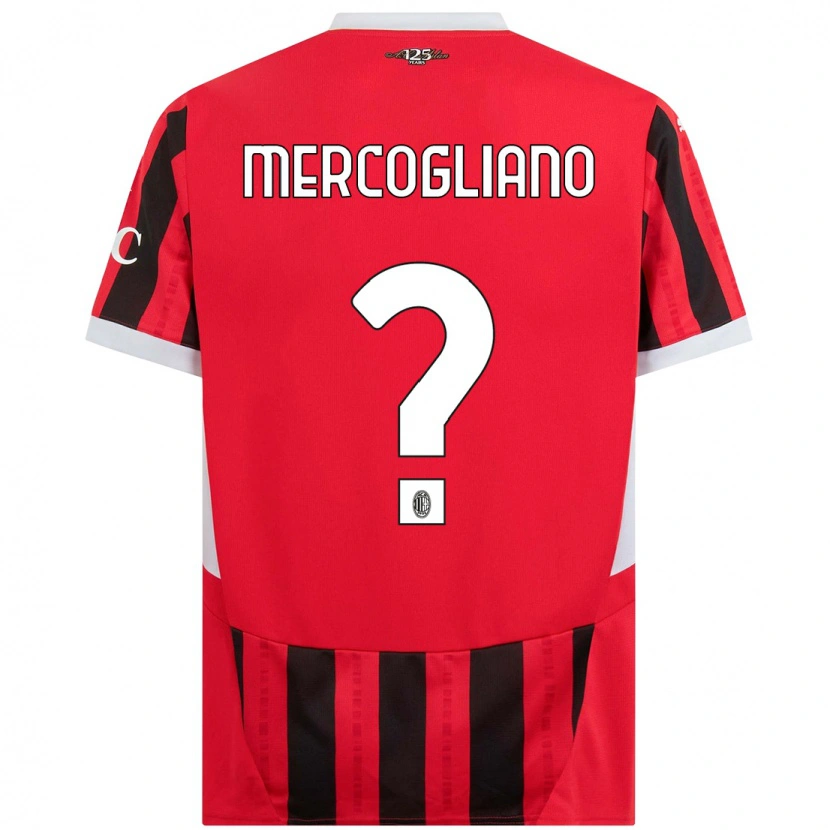 Danxen Kvinder Mattia Mercogliano #0 Rød Sort Hjemmebane Spillertrøjer 2024/25 Trøje T-Shirt
