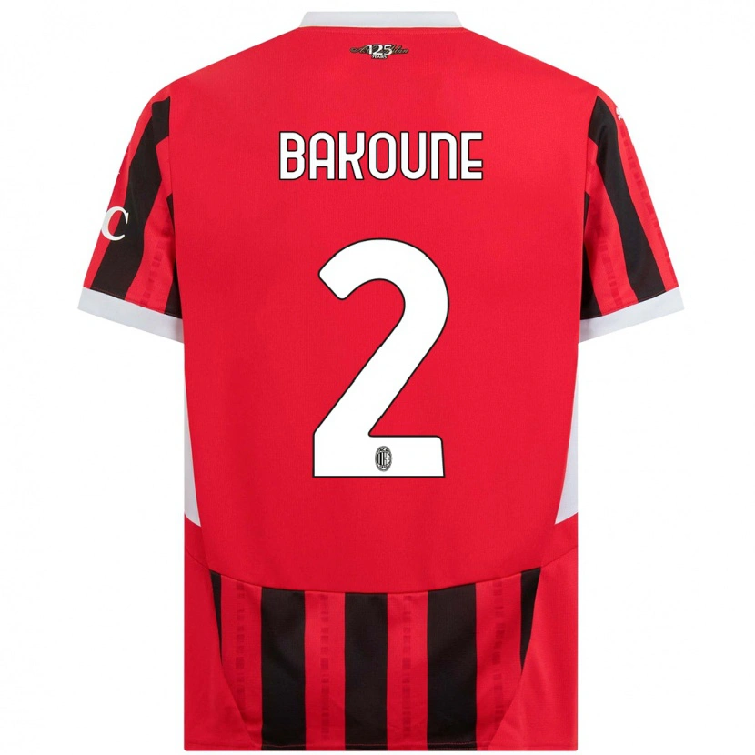 Danxen Kvinder Adam Bakoune #2 Rød Sort Hjemmebane Spillertrøjer 2024/25 Trøje T-Shirt