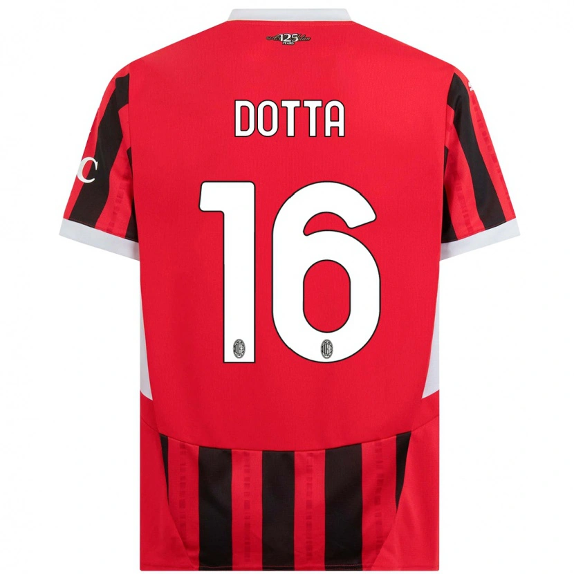Danxen Kvinder Cristiano Dotta #16 Rød Sort Hjemmebane Spillertrøjer 2024/25 Trøje T-Shirt