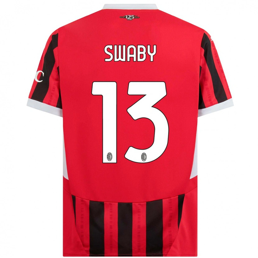 Danxen Kvinder Allyson Swaby #13 Rød Sort Hjemmebane Spillertrøjer 2024/25 Trøje T-Shirt