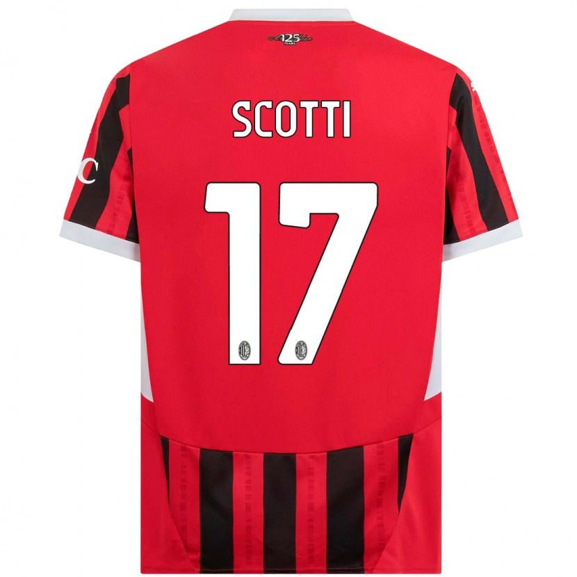 Danxen Kvinder Filippo Scotti #17 Rød Sort Hjemmebane Spillertrøjer 2024/25 Trøje T-Shirt