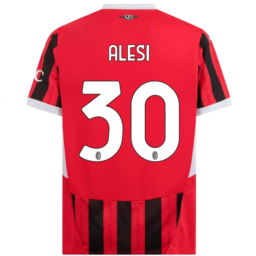 Danxen Kvinder Gabriele Alesi #30 Rød Sort Hjemmebane Spillertrøjer 2024/25 Trøje T-Shirt