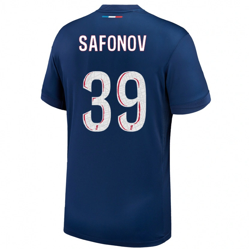 Danxen Kvinder Matvey Safonov #39 Marineblå Hvid Hjemmebane Spillertrøjer 2024/25 Trøje T-Shirt