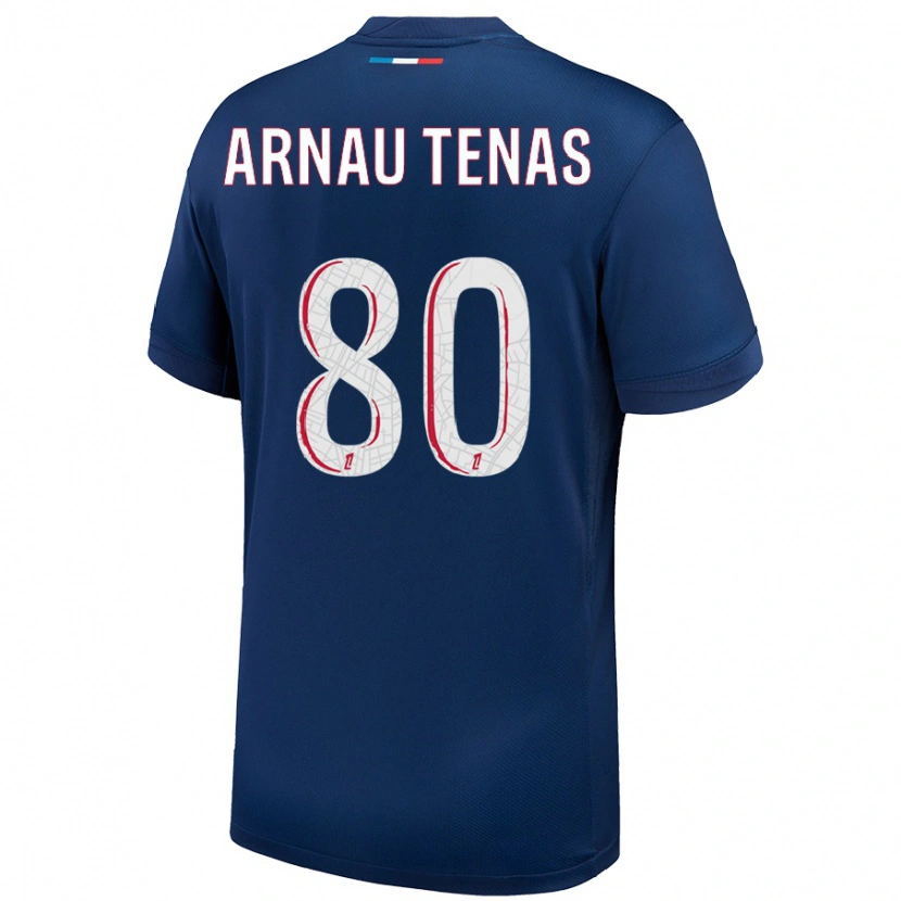 Danxen Kvinder Arnau Tenas #80 Marineblå Hvid Hjemmebane Spillertrøjer 2024/25 Trøje T-Shirt