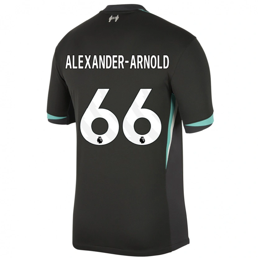 Danxen Kvinder Trent Alexander-Arnold #66 Sort Antracit Hvid Udebane Spillertrøjer 2024/25 Trøje T-Shirt