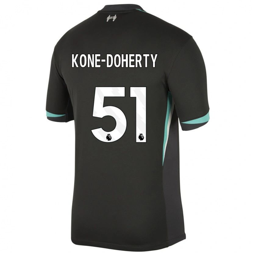 Danxen Kvinder Trent Kone-Doherty #51 Sort Antracit Hvid Udebane Spillertrøjer 2024/25 Trøje T-Shirt