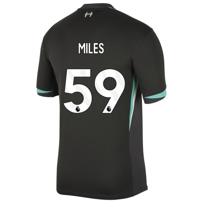 Danxen Kvinder Terence Miles #59 Sort Antracit Hvid Udebane Spillertrøjer 2024/25 Trøje T-Shirt