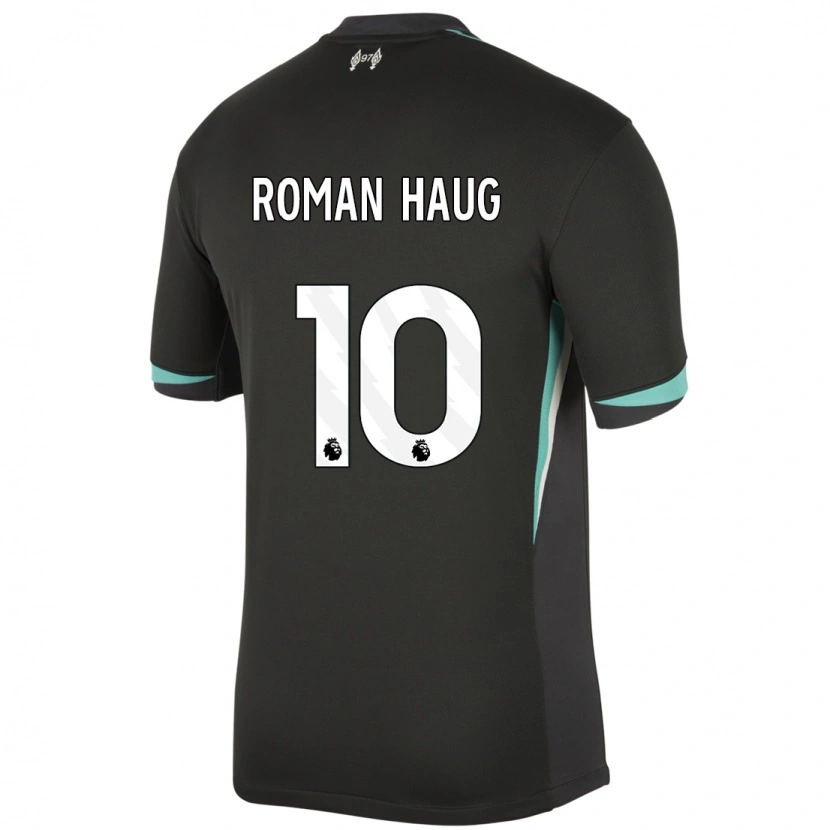 Danxen Kvinder Sophie Román Haug #10 Sort Antracit Hvid Udebane Spillertrøjer 2024/25 Trøje T-Shirt