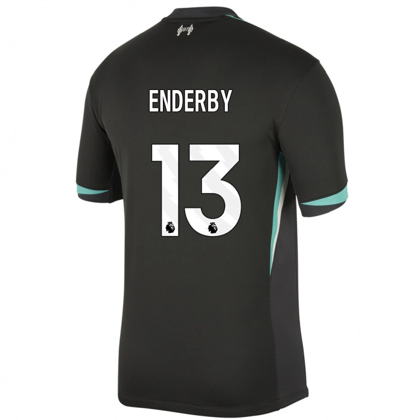 Danxen Kvinder Mia Enderby #13 Sort Antracit Hvid Udebane Spillertrøjer 2024/25 Trøje T-Shirt