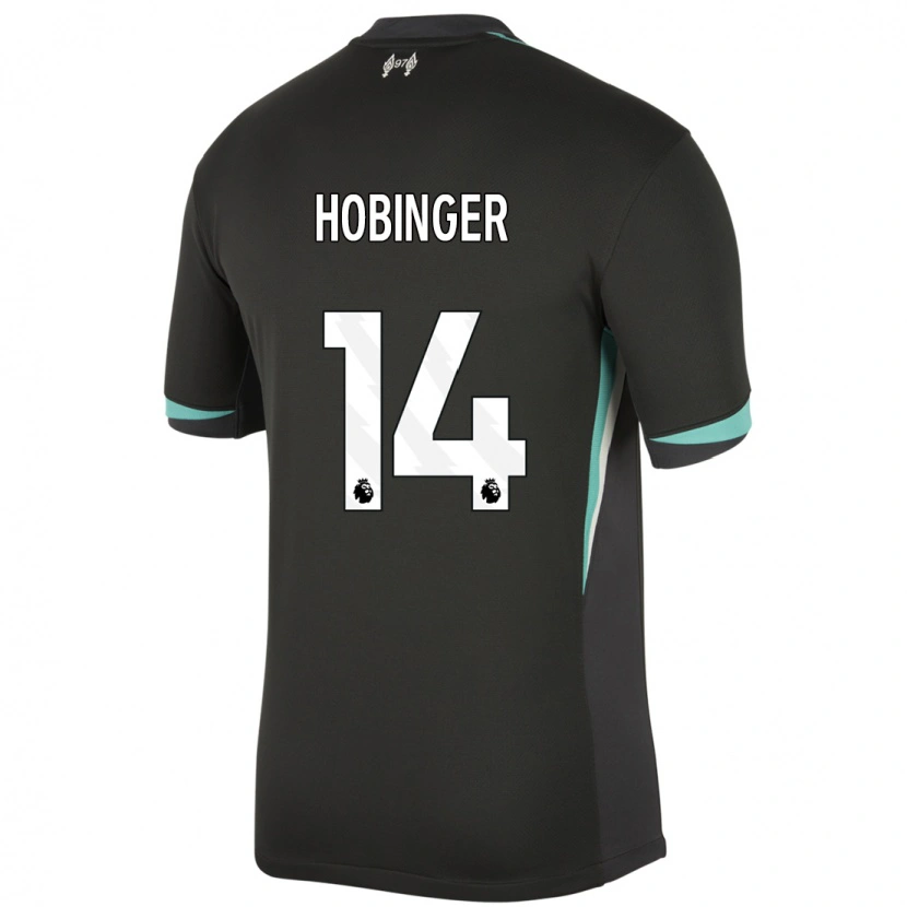 Danxen Kvinder Marie Höbinger #14 Sort Antracit Hvid Udebane Spillertrøjer 2024/25 Trøje T-Shirt