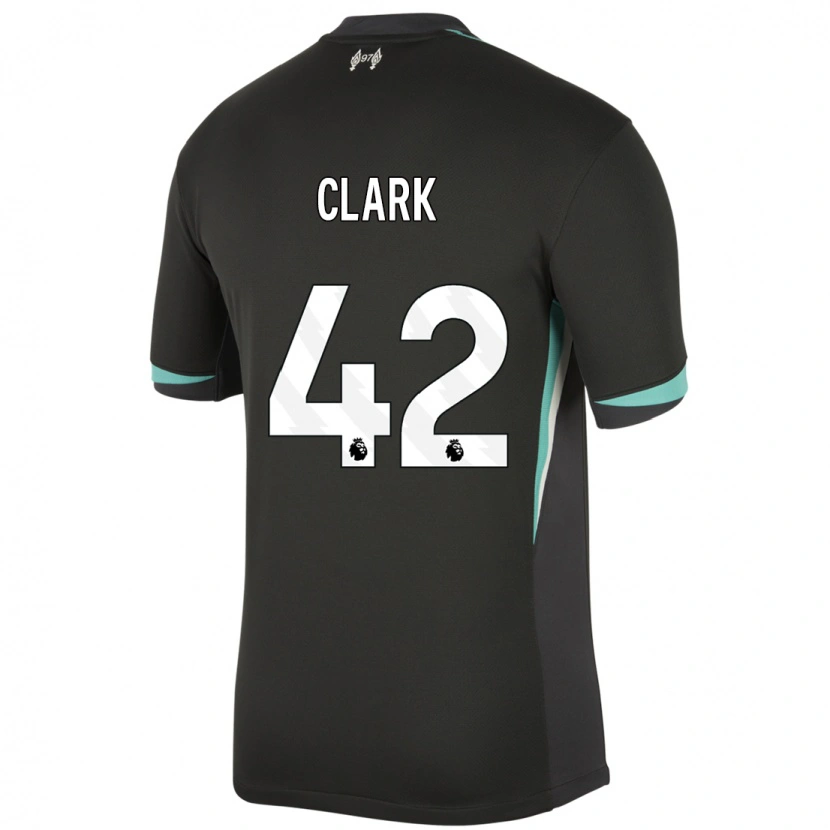 Danxen Kvinder Bobby Clark #42 Sort Antracit Hvid Udebane Spillertrøjer 2024/25 Trøje T-Shirt