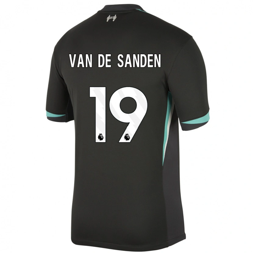 Danxen Kvinder Shanice Van De Sanden #19 Sort Antracit Hvid Udebane Spillertrøjer 2024/25 Trøje T-Shirt