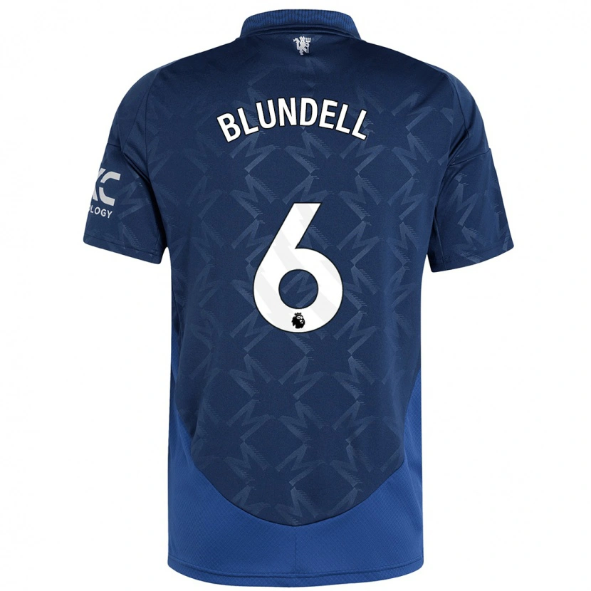 Danxen Kvinder Hannah Blundell #6 Indigo Udebane Spillertrøjer 2024/25 Trøje T-Shirt