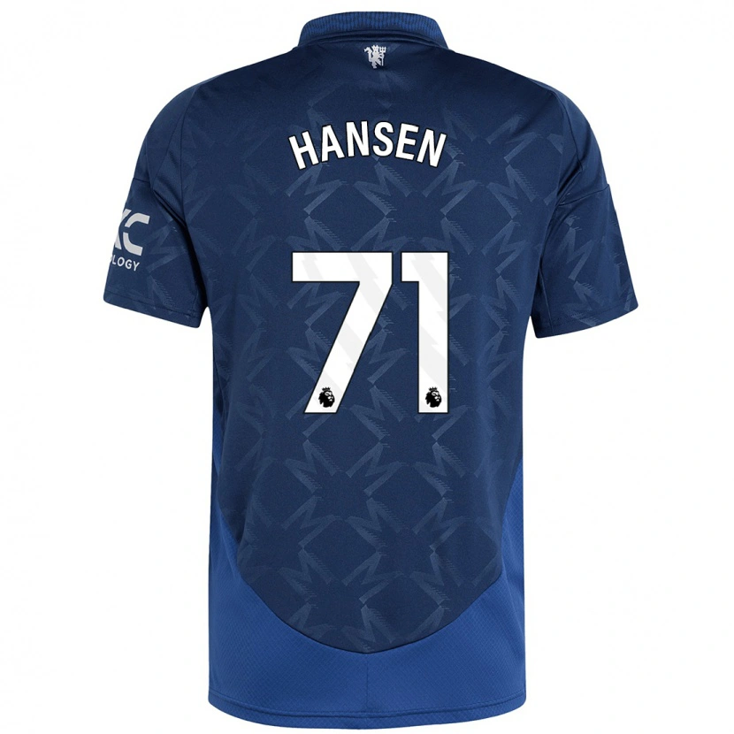 Danxen Kvinder Isak Hansen-Aaroen #71 Indigo Udebane Spillertrøjer 2024/25 Trøje T-Shirt