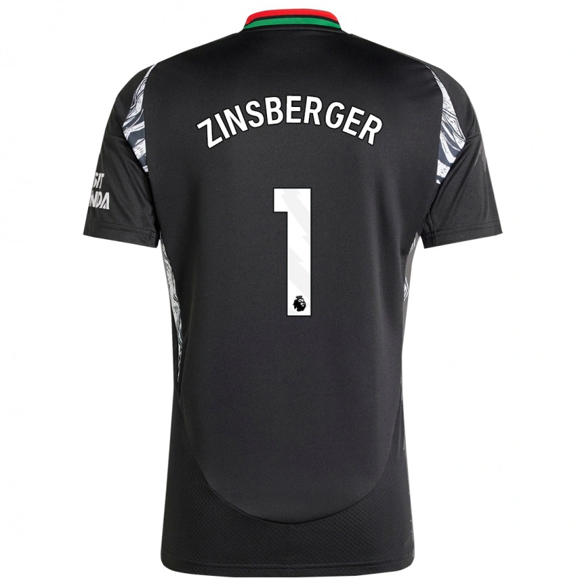 Danxen Kvinder Manuela Zinsberger #1 Sort Udebane Spillertrøjer 2024/25 Trøje T-Shirt