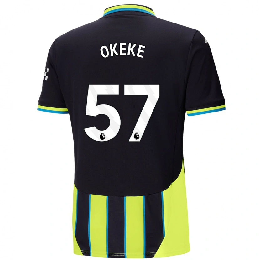 Danxen Kvinder Michael Okeke #57 Blå Gul Udebane Spillertrøjer 2024/25 Trøje T-Shirt