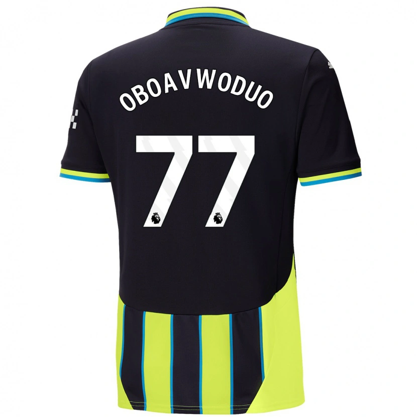 Danxen Kvinder Justin Oboavwoduo #77 Blå Gul Udebane Spillertrøjer 2024/25 Trøje T-Shirt