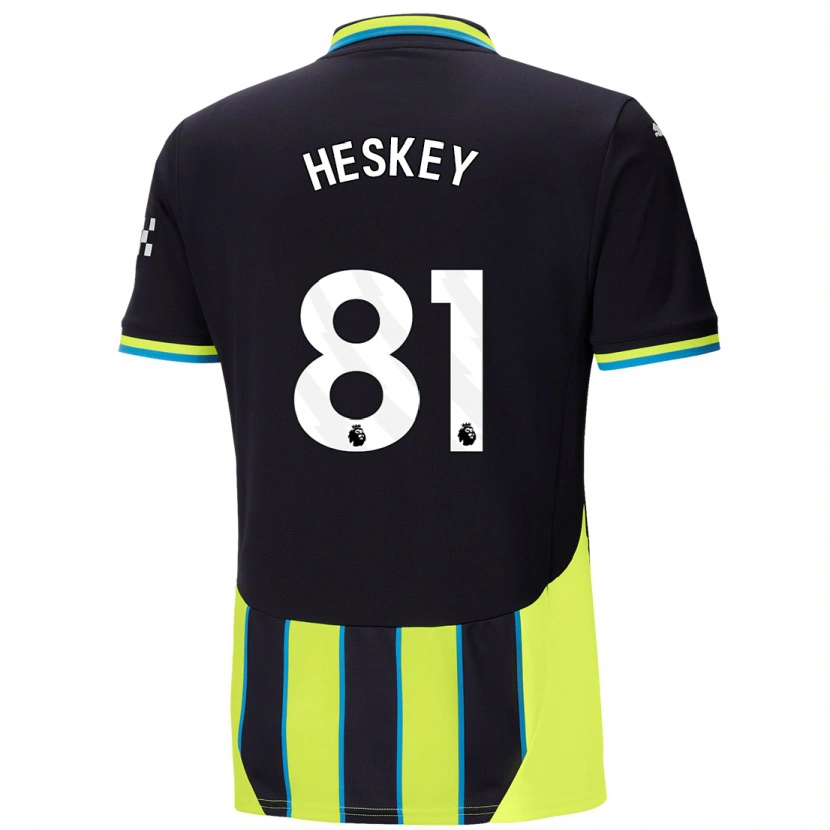 Danxen Kvinder Jaden Heskey #81 Blå Gul Udebane Spillertrøjer 2024/25 Trøje T-Shirt