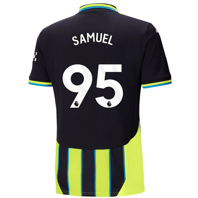 Danxen Kvinder Lakyle Samuel #95 Blå Gul Udebane Spillertrøjer 2024/25 Trøje T-Shirt