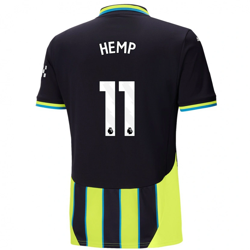 Danxen Kvinder Lauren Hemp #11 Blå Gul Udebane Spillertrøjer 2024/25 Trøje T-Shirt